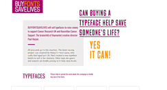 Desktop Screenshot of buyfontssavelives.com